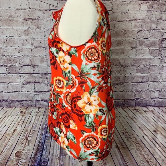 Sanctuary Orange Floral Print Sleeveless Blouse - Picture 6 of 12